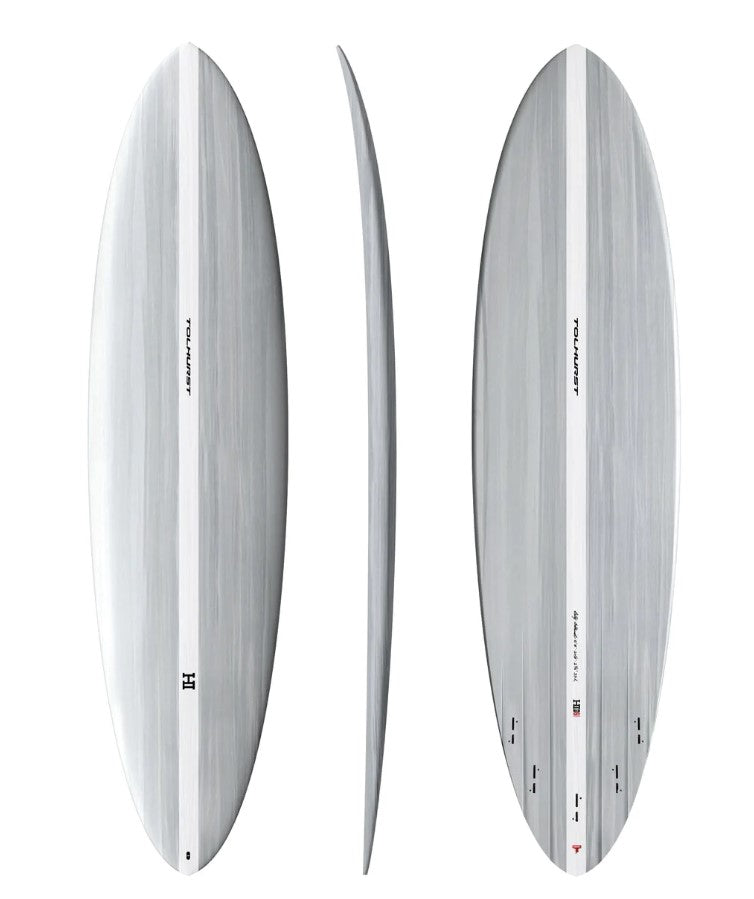 Thunderbolt Harley Ingleby 7'0 Mid 6 Surfboard in thunderbolt red construction in white colourway