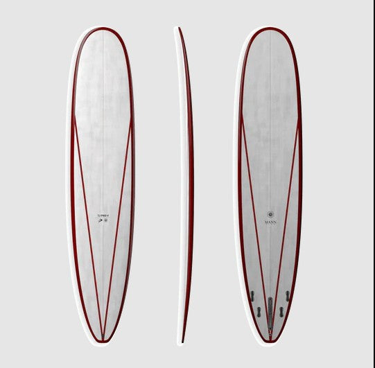 Thunderbolt TJ Pro V 9'0 Epoxy Round Tail Longboard thunderbolt red epoxy