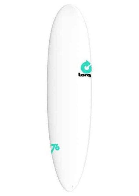 TORQ 7'6 Epoxy Midlength Surfboard in white
