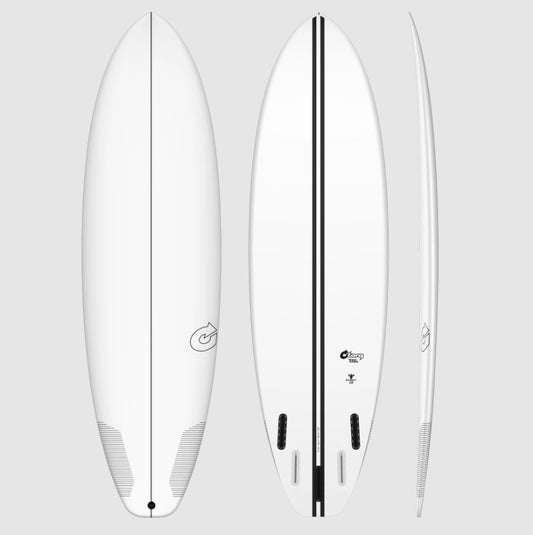 Torq TEC 6'10 Big Boy Surfboard showing deck, side and bottom