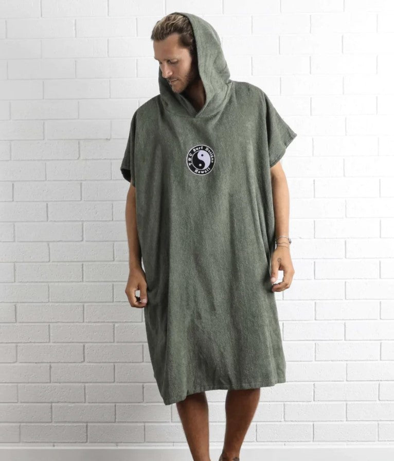 Town and Country OG CF Hooded Towel in military colourway with embroidered logo centre chest
