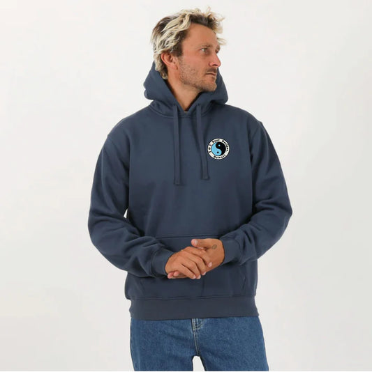 Town & Country OG Pop Hoodie in colour pacific blue front veiw on model 