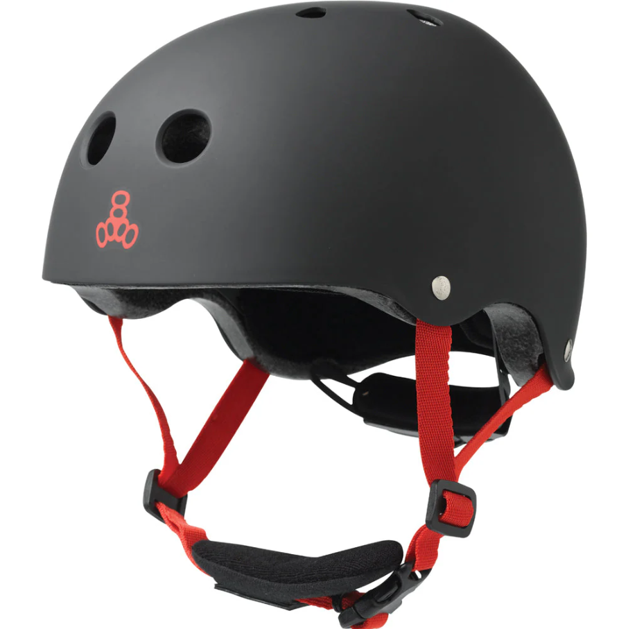 Triple 8 - Lil 8 Certified Youth Skate Helmet in black rubber