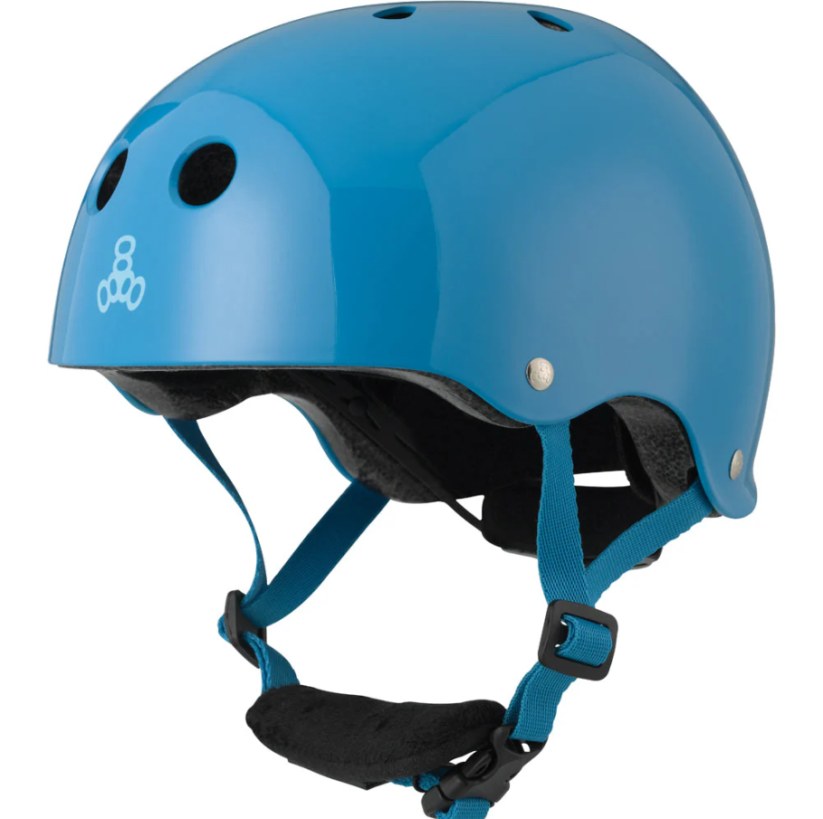 Triple 8 - Lil 8 Certified Youth Skate Helmet in blue gloss