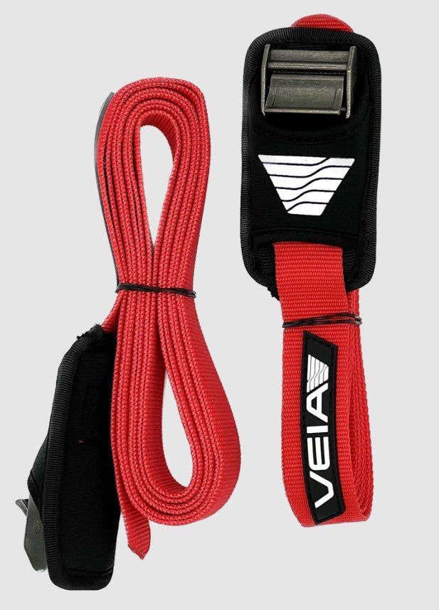 Veia Supplies 12 Foot/3.65m Tie Downs in red and black