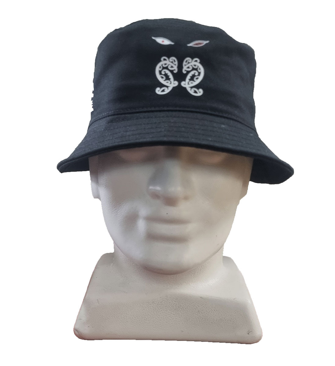 Wai-Tai Tipua Potae (Bucket Hat) in black from front