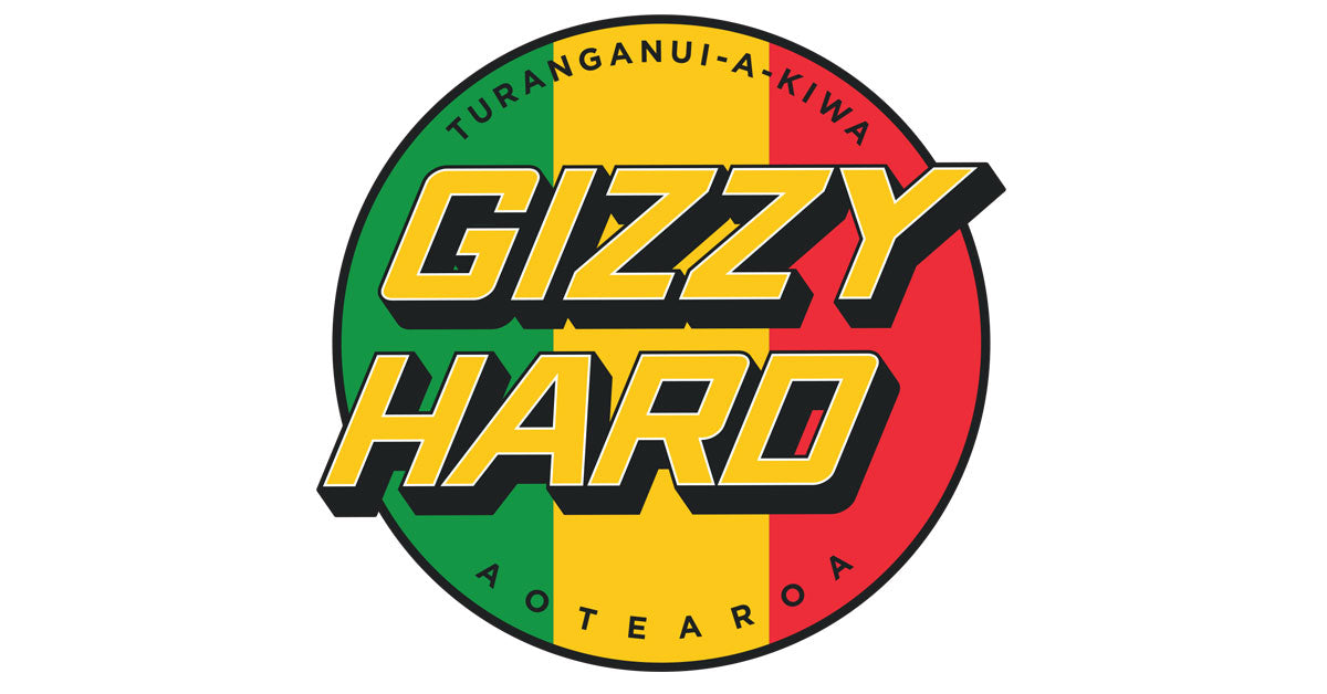 Gizzy Sign GIZZY HARD TRIBUTE STICKERS - RASTA – Blitz Surf Shop